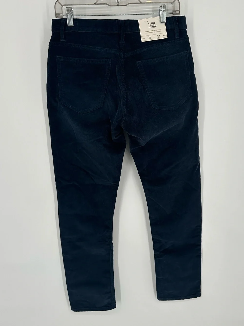 Flint and Tinder Slim Fit Corduroy Pants Size 34 x 30 Navy Blue Classic NWT